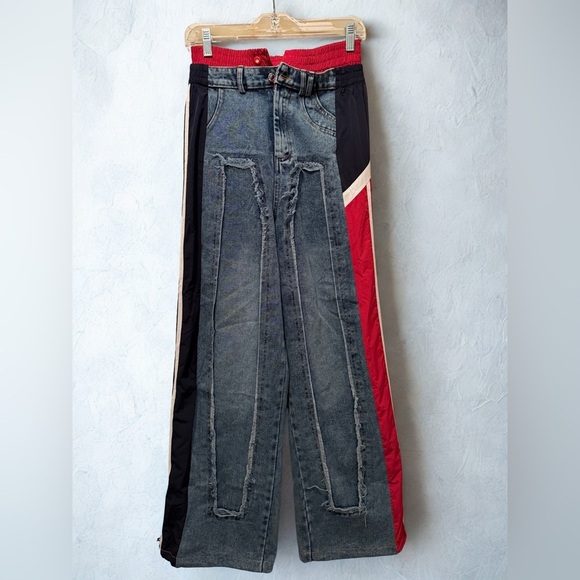 NEW Women’s Y2K High Waist Hip Hop Casual Trendy Baggy Pants Size L - Picture 1 of 13